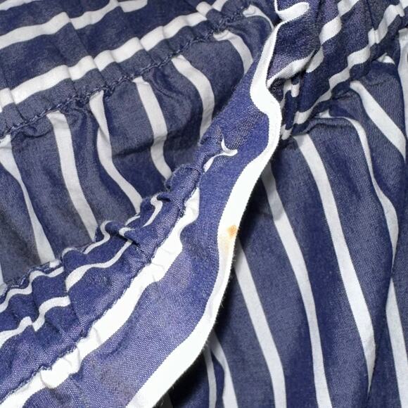 JCrew Blue White Striped Off The Shoulder Cotton Long Sleeve Top Size 14 - Picture 15 of 16